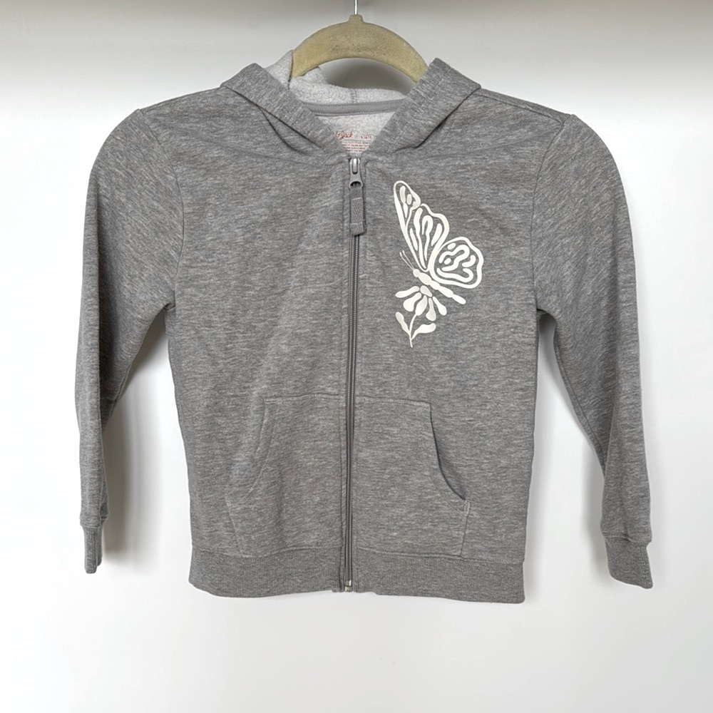 Girl's Butterfly' Zip-Up Fleece Hoodie - Picture 3 of 6